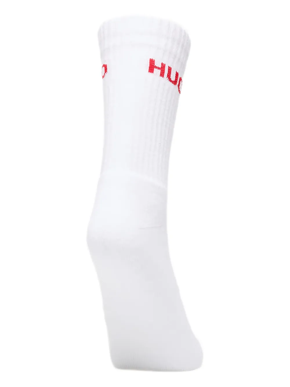 HUGO Zes paar sokken met logo-intarsia Rood