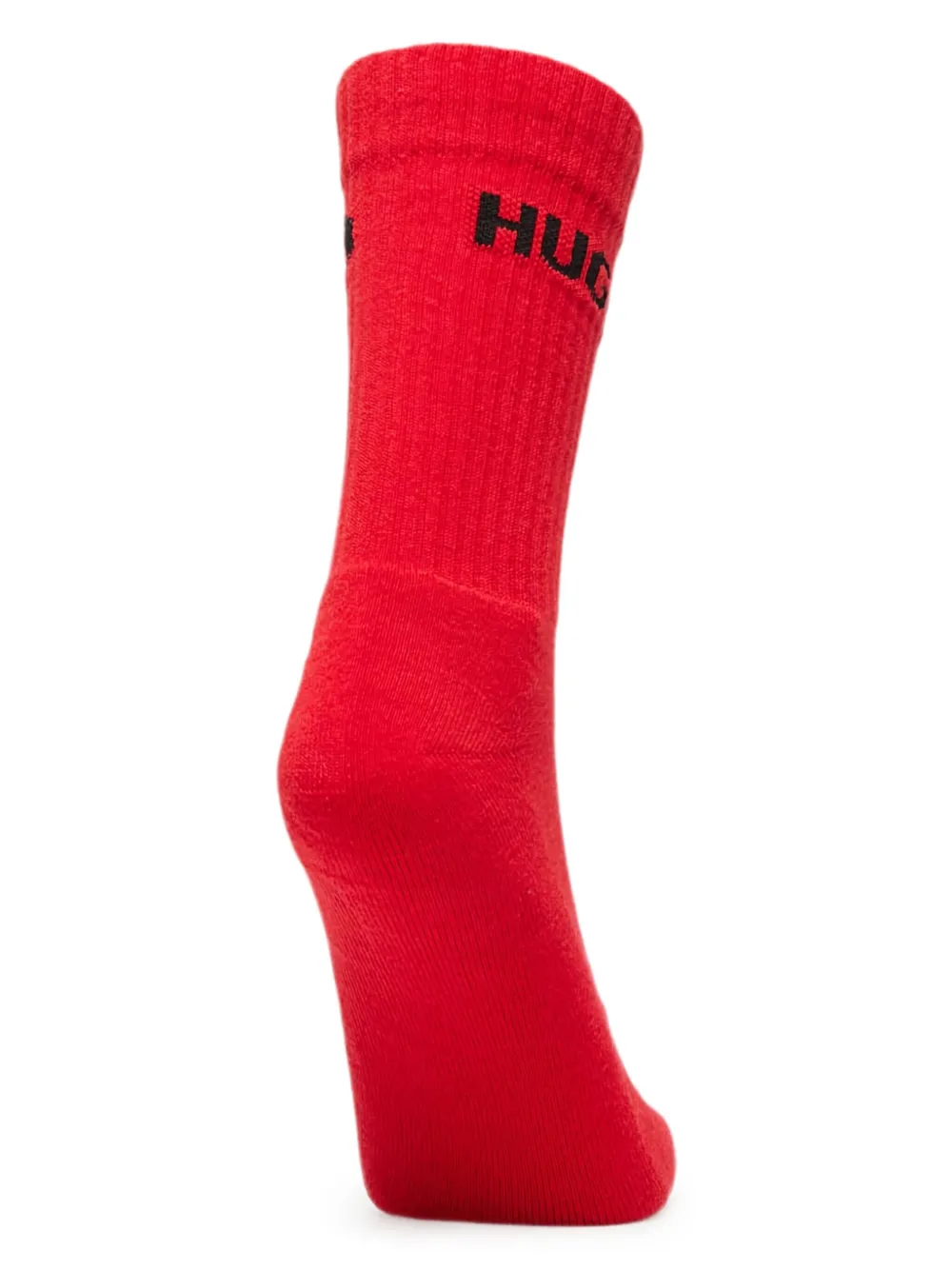 HUGO Zes paar sokken met logo-intarsia Rood