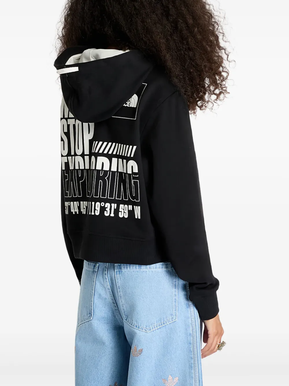 The North Face Coordinates Crop hoodie Zwart