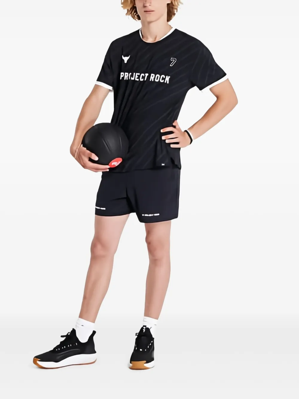 Under Armour Project Rock Rugby T-shirt Zwart