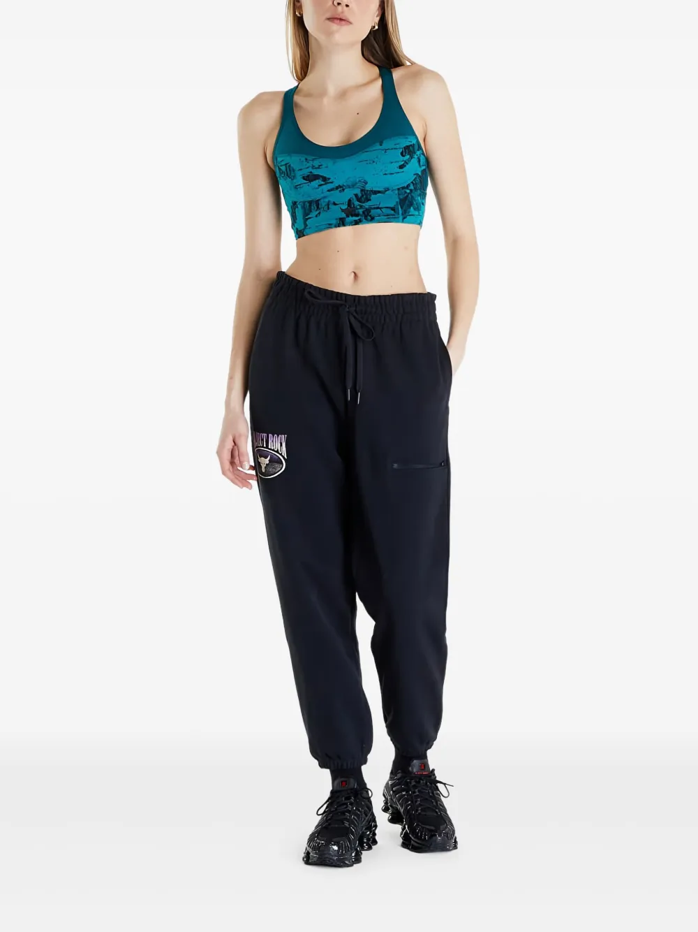 Under Armour logo-stamp track pants - Zwart