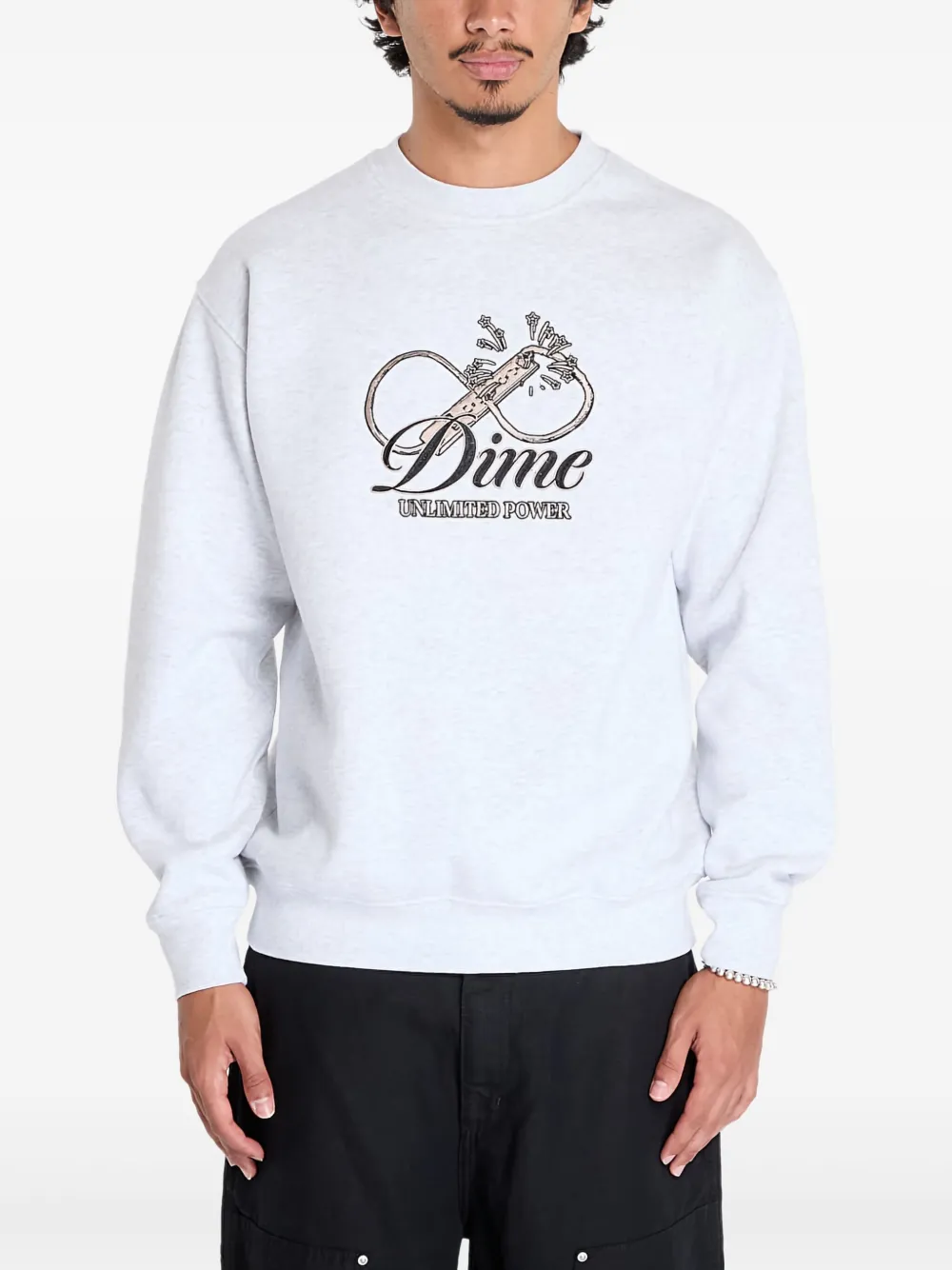 Dime Cursive Power sweater Grijs