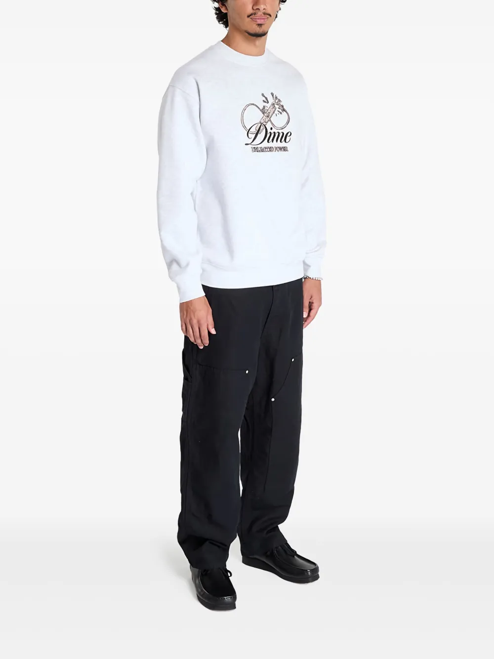 dime Cursive Power sweater Grijs