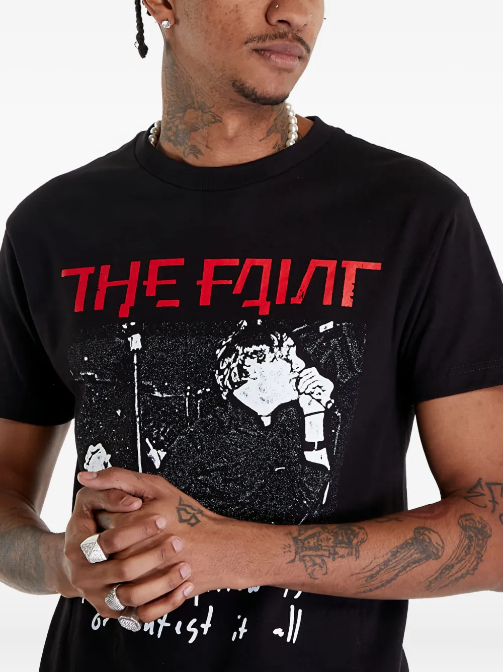 Pleasures T-shirt met grafische print Zwart