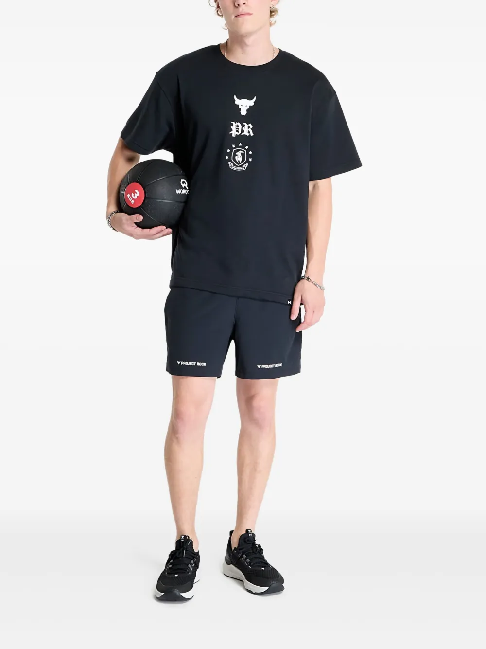 Under Armour T-shirt van katoenblend - Zwart