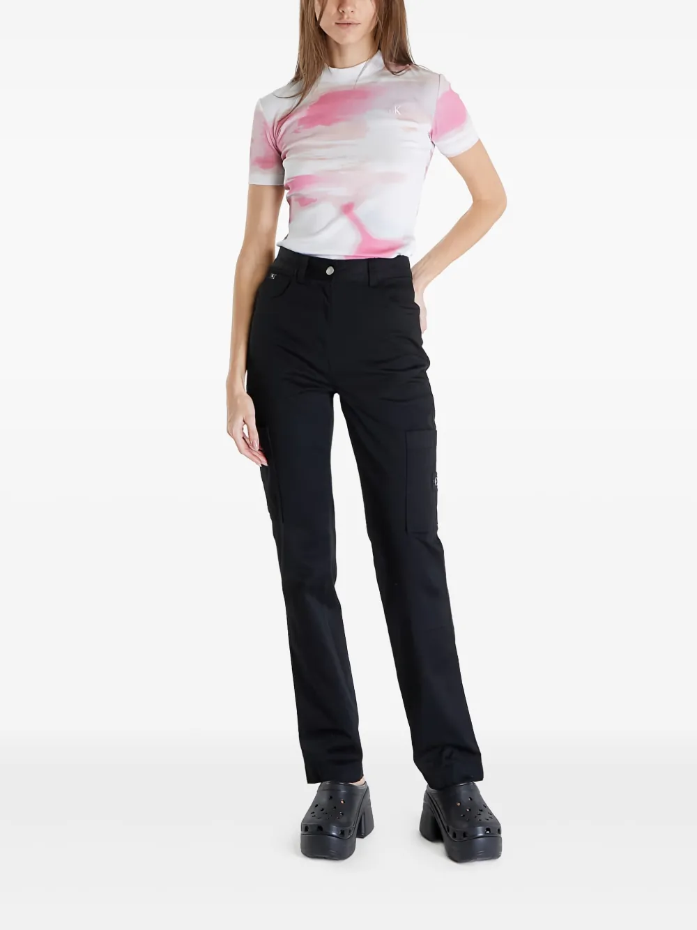 Calvin Klein Cargo broek met logo-applicatie Zwart