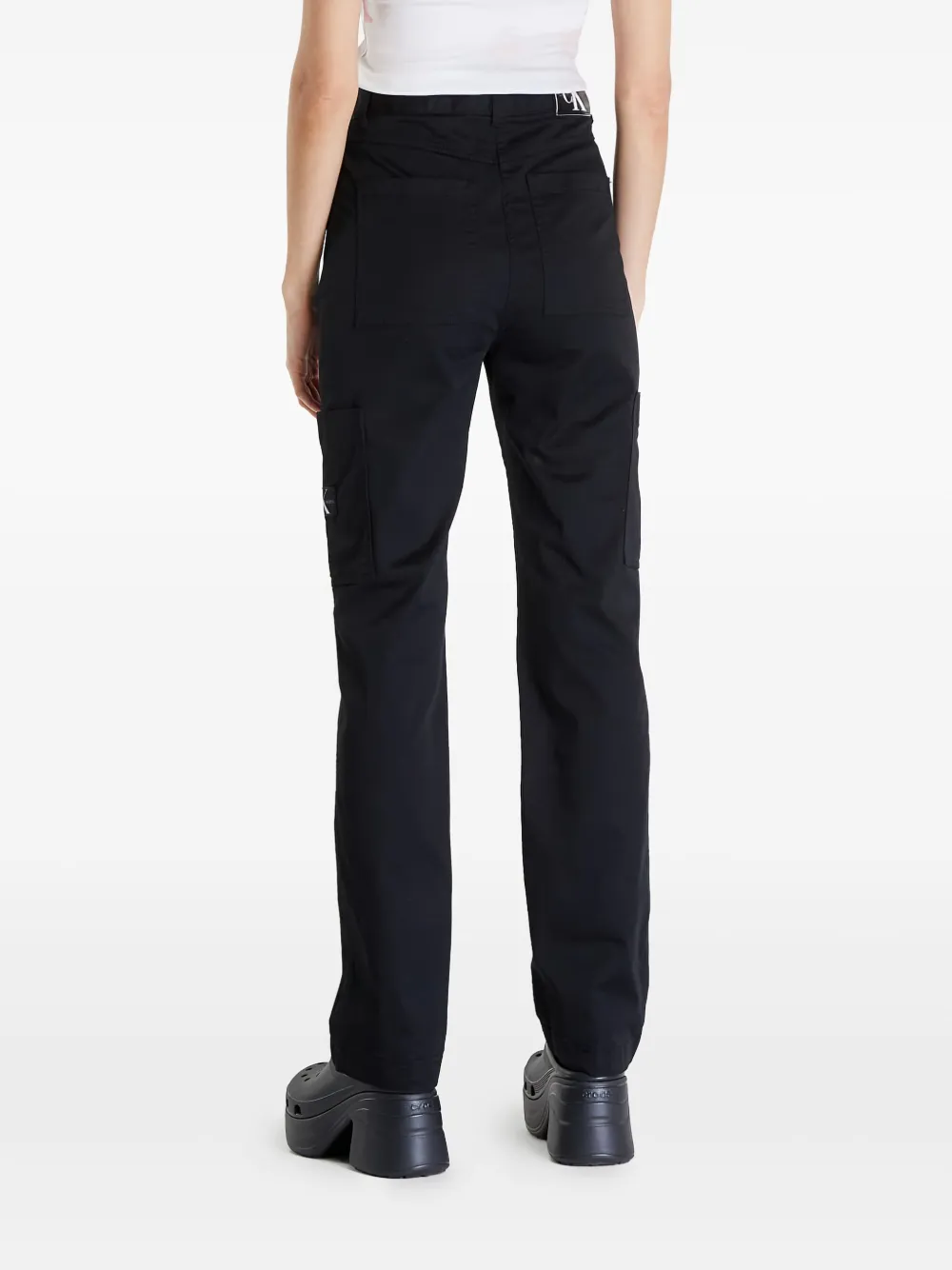 Calvin Klein Cargo broek met logo-applicatie Zwart
