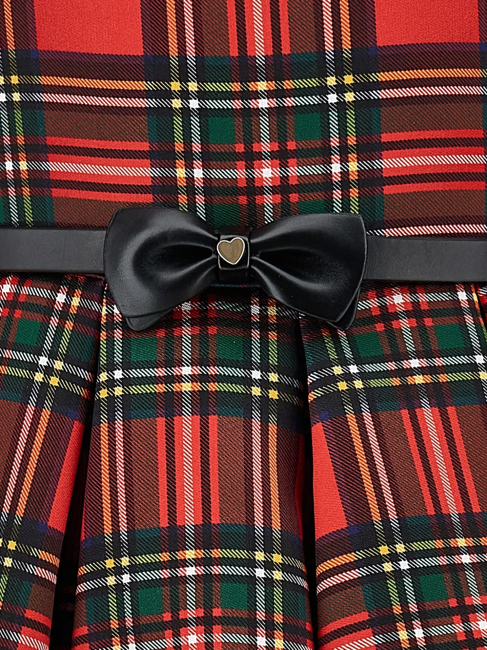 Monnalisa Scottish Dress And Roses In Red