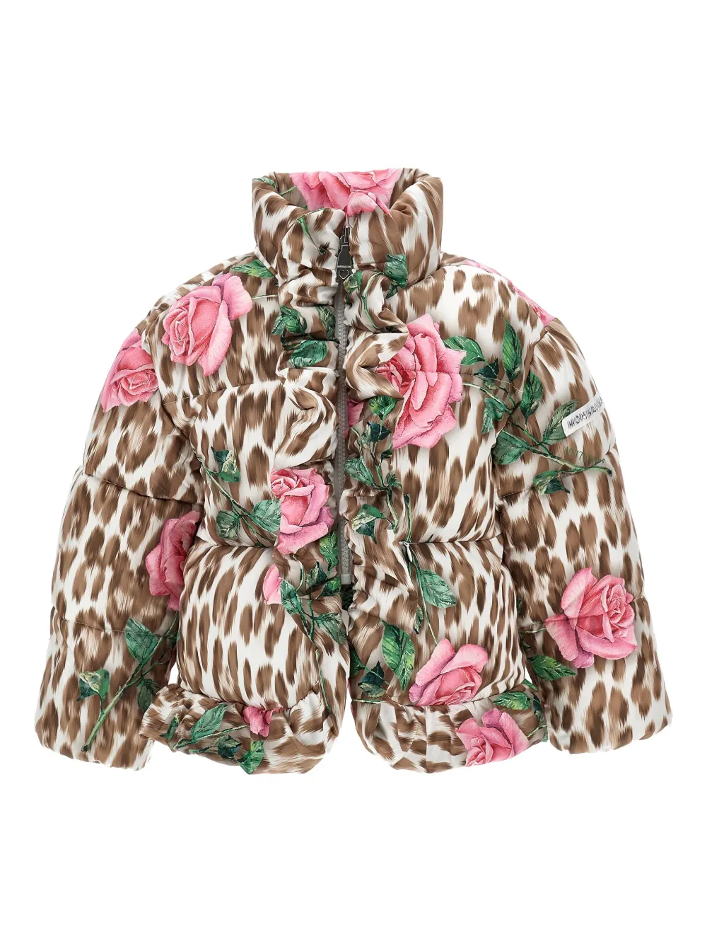 Monnalisa chamarra capitonada con estampado de leopardo | marrón | Image 1