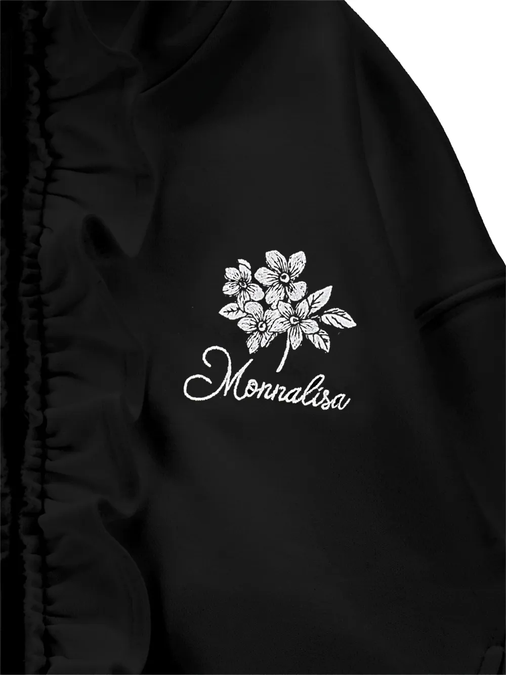 Monnalisa Sweater met ruchekraag Zwart
