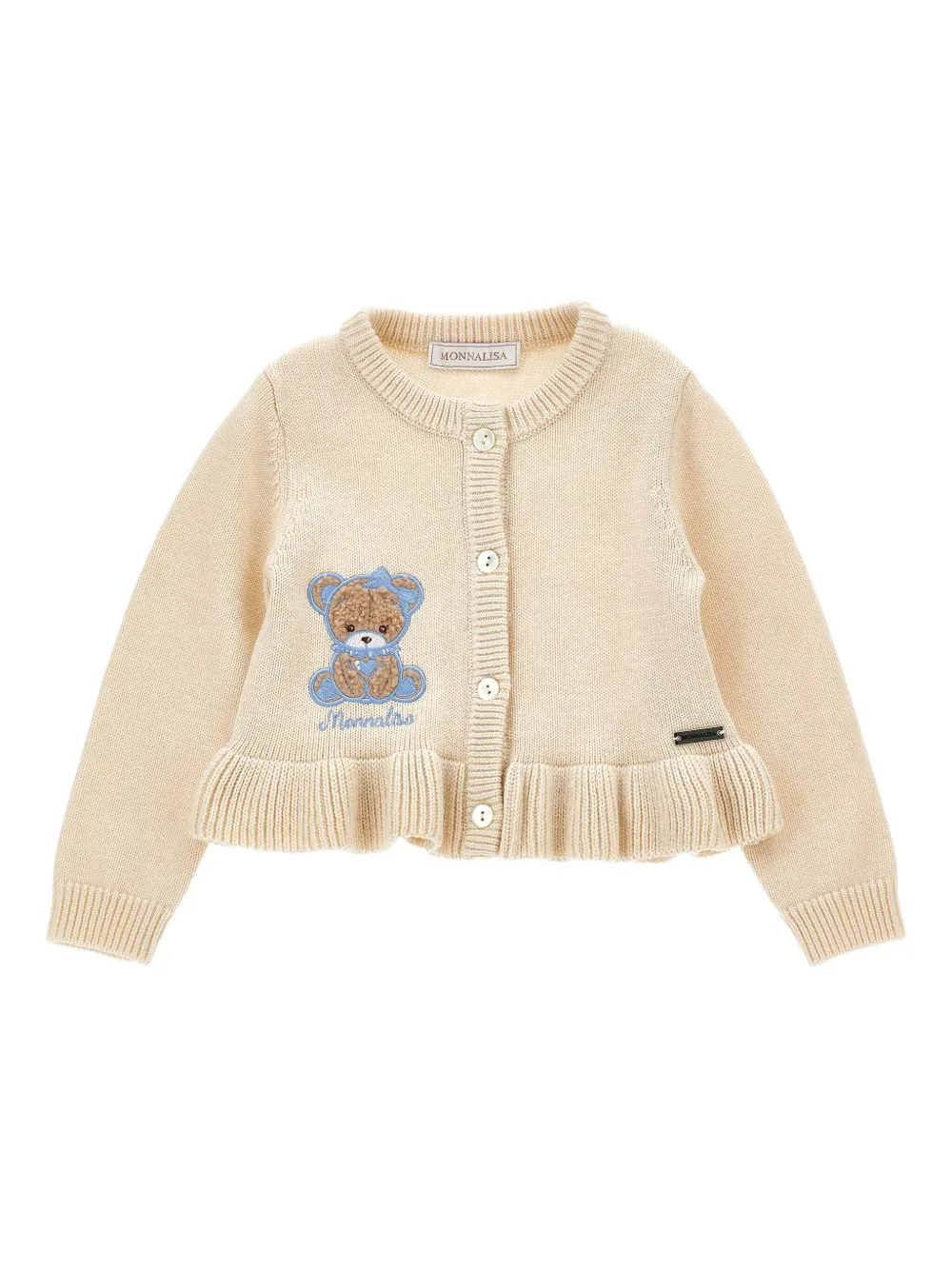 Monnalisa Vest met borduurwerk Beige