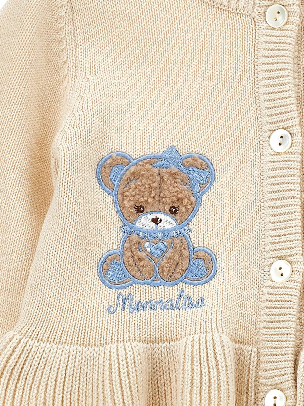 Monnalisa Vest met borduurwerk Beige