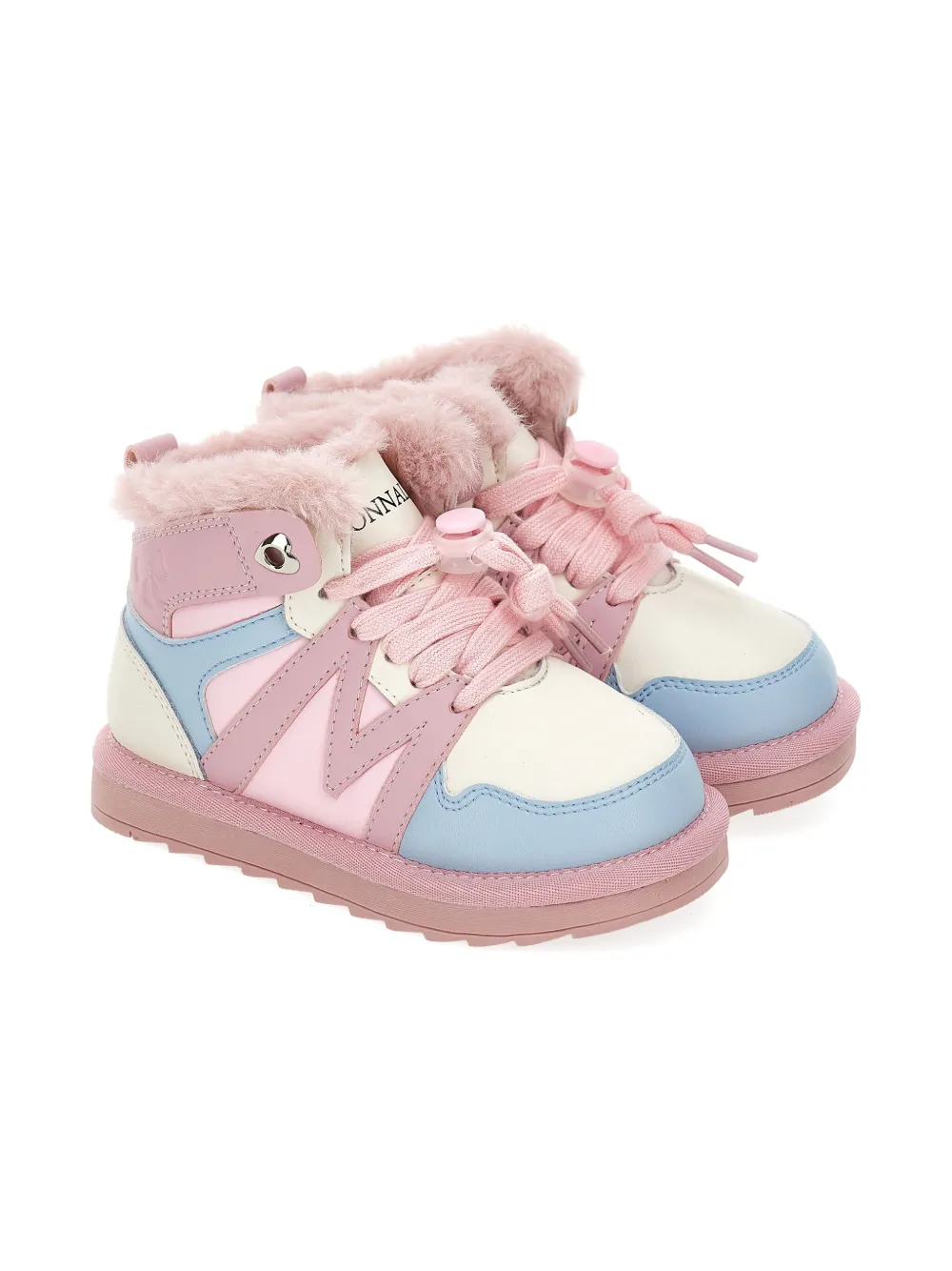 Monnalisa High-top sneakers met voering van imitatiebont Roze