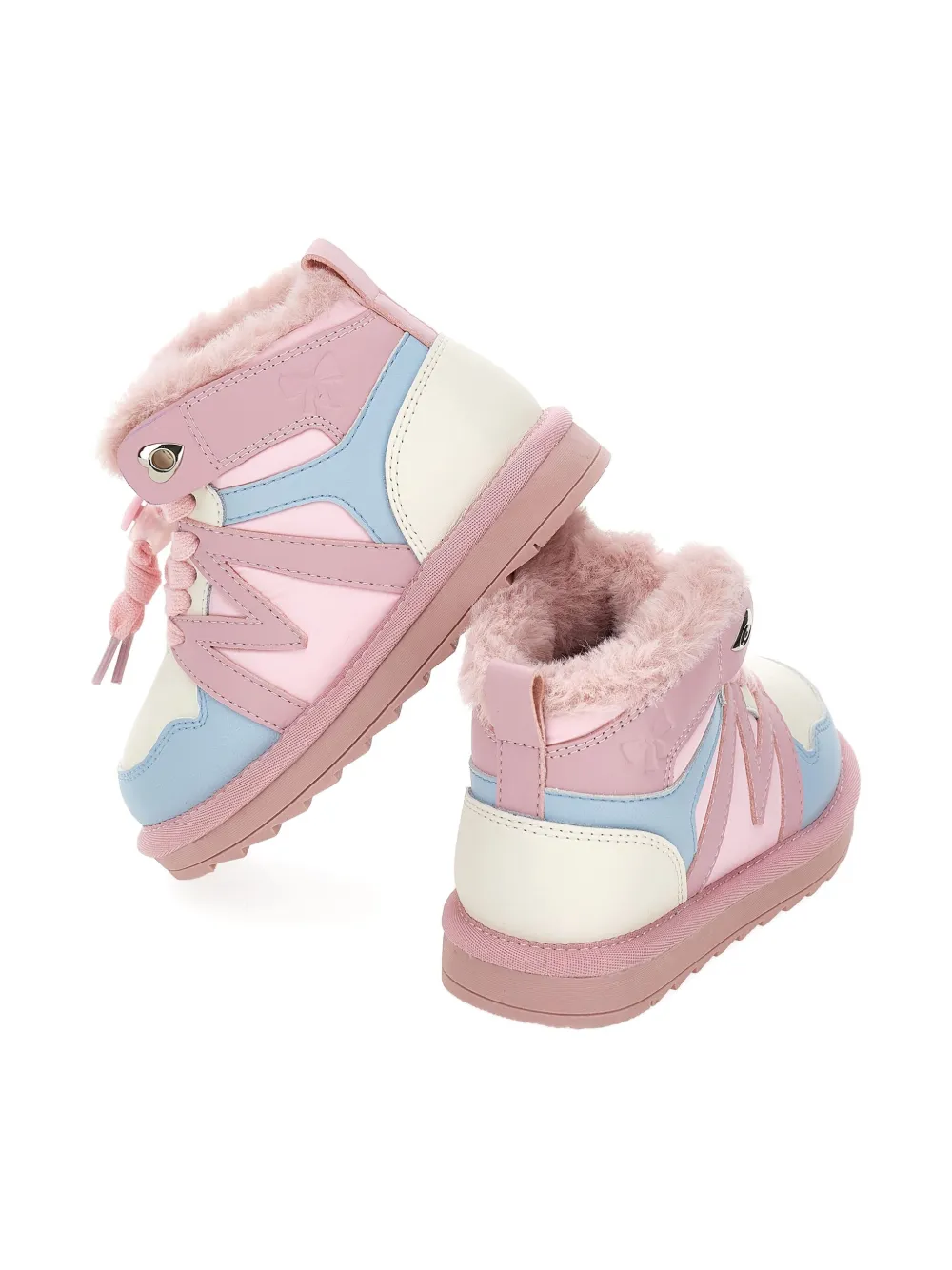 Monnalisa High-top sneakers met voering van imitatiebont Roze
