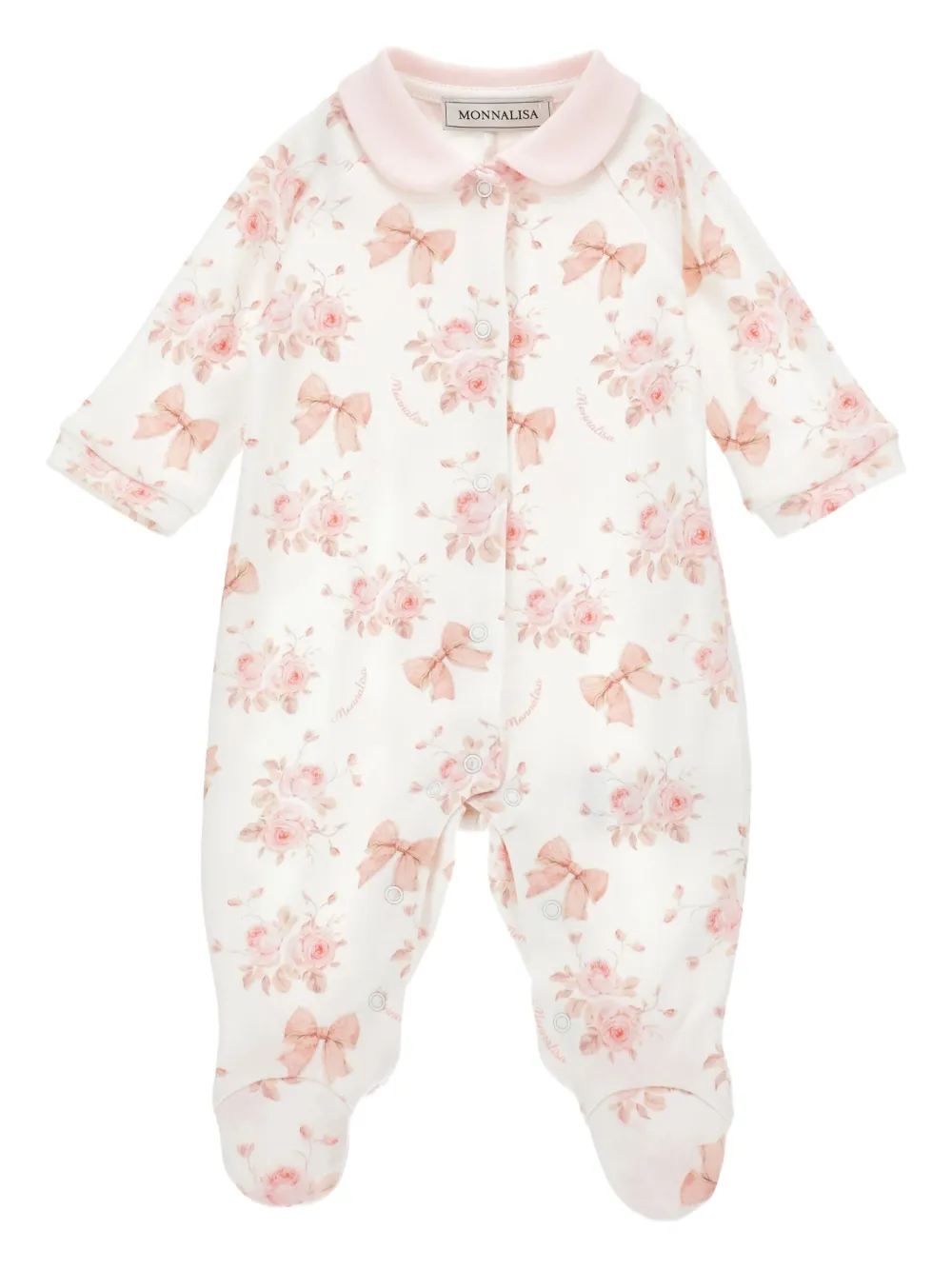 Monnalisa floral-print babygrow | White | Image 1