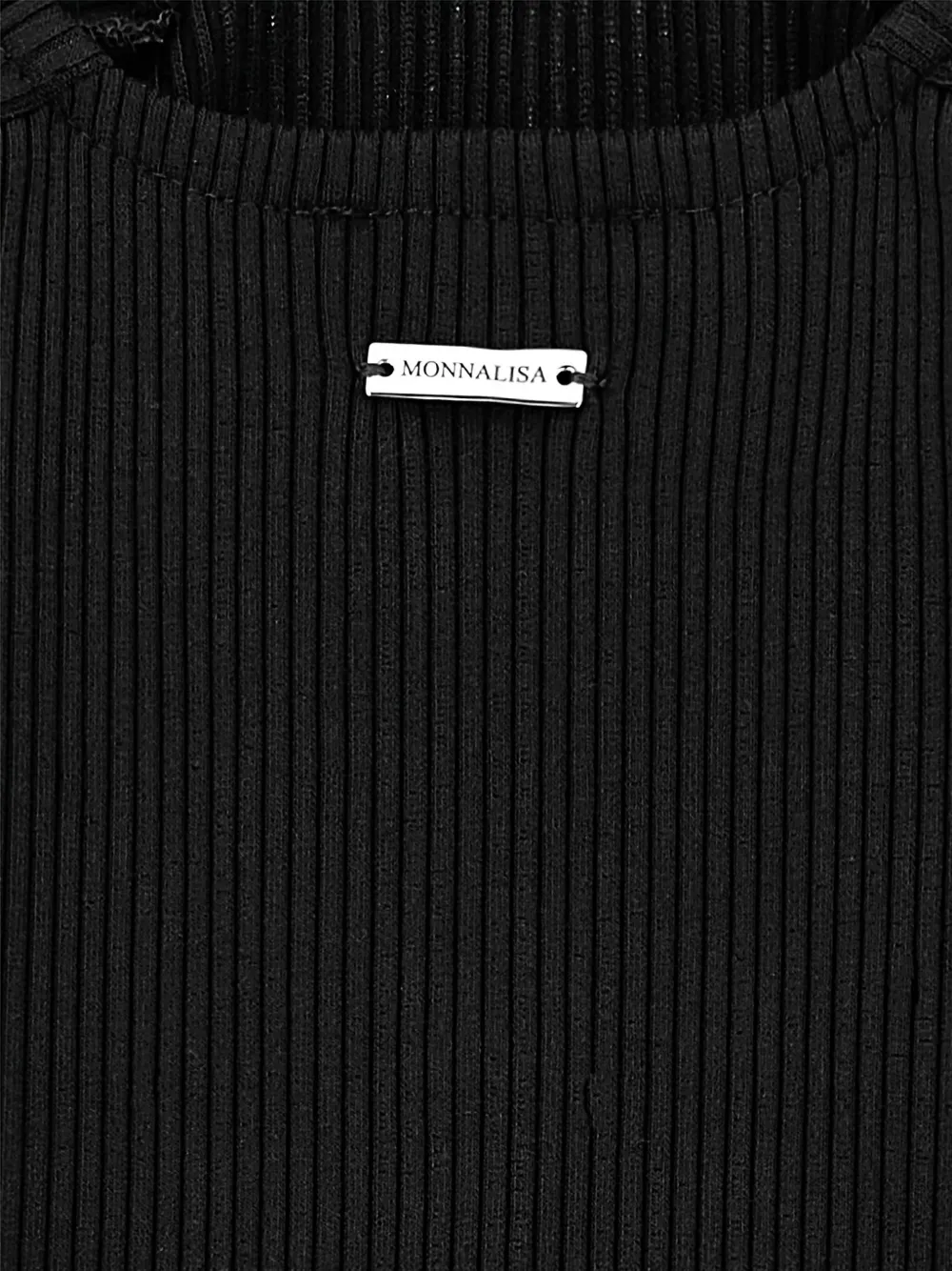 Monnalisa Ribgebreide maxi-jurk Zwart