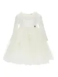 Monnalisa ruffled tulle dress - White