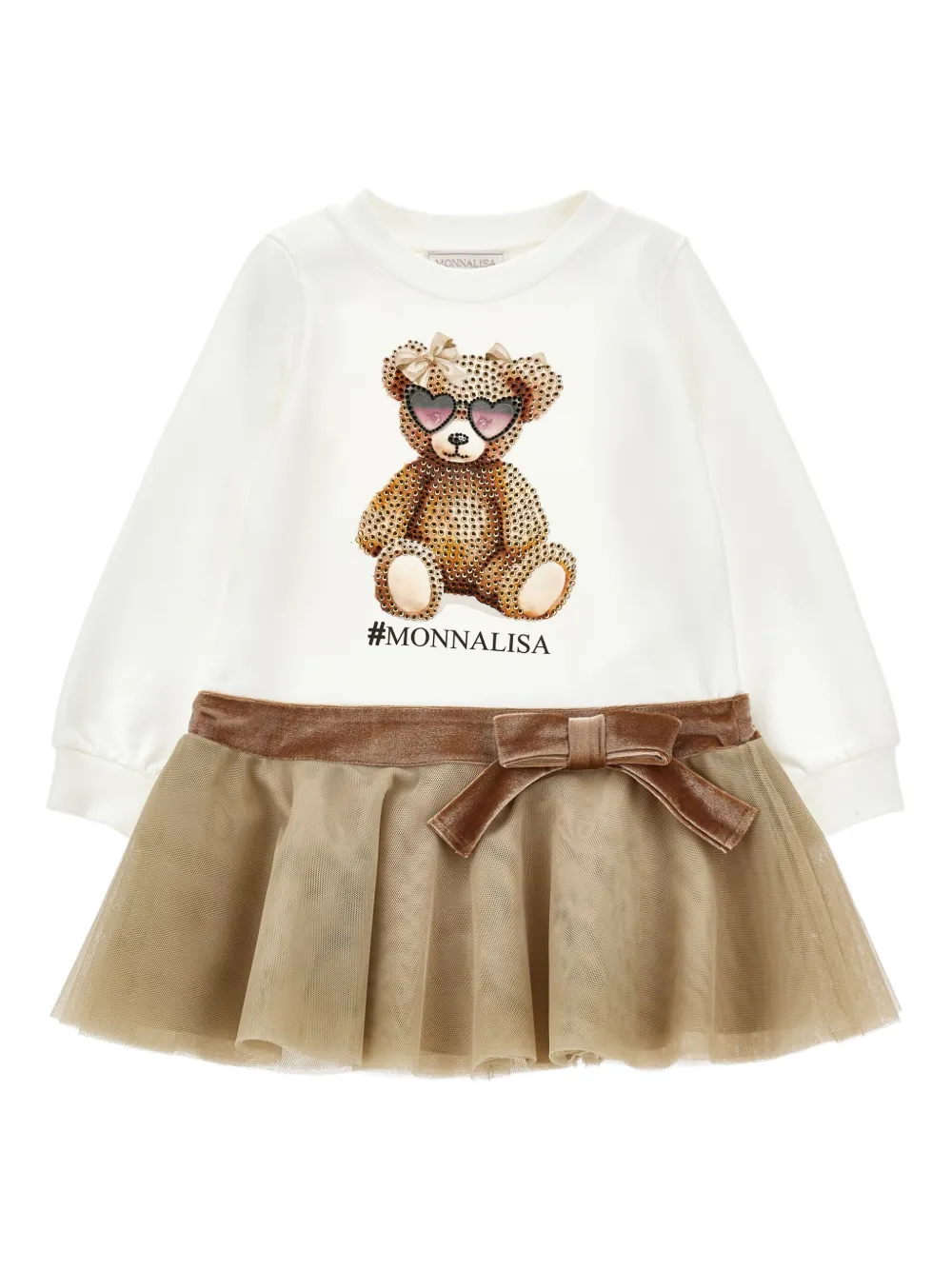 Monnalisa crystal-embellished dress | White | Image 1