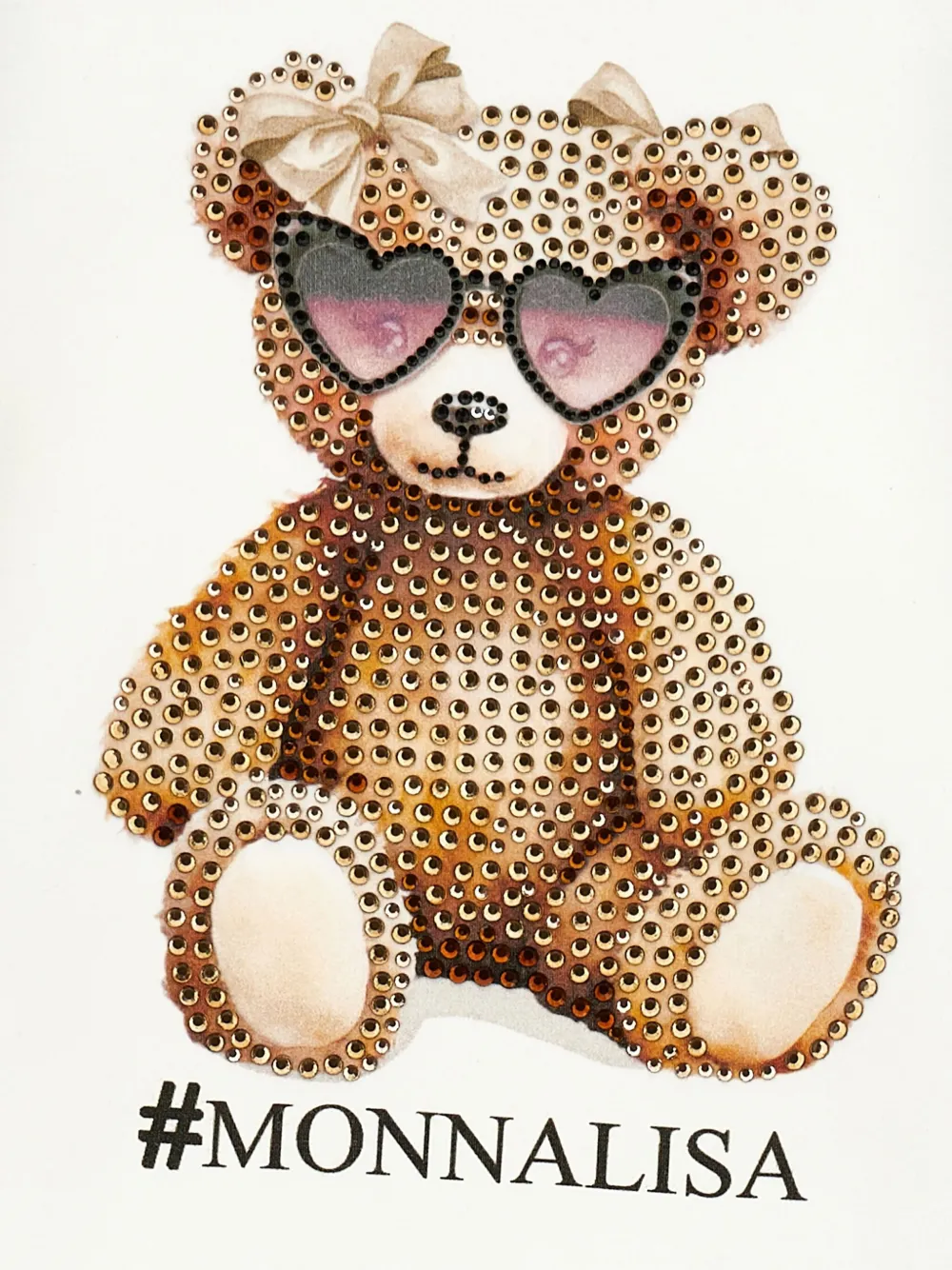 Monnalisa Jurk verfraaid met kristallen Wit