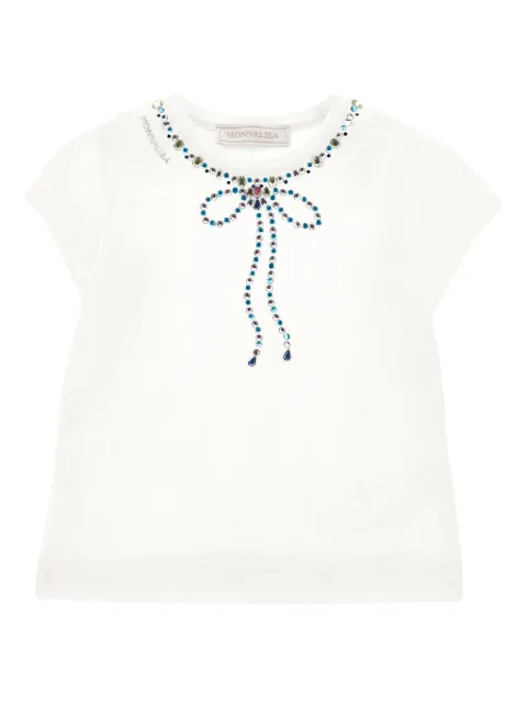 Monnalisa crystal-embellished top