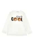 Monnalisa graphic-print long-sleeve top - White