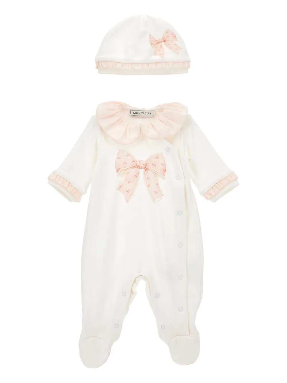 Monnalisa bow-print babygrow set | White | Image 1