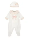 Monnalisa bow-print babygrow set - White