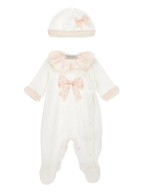 Monnalisa bow-print babygrow set