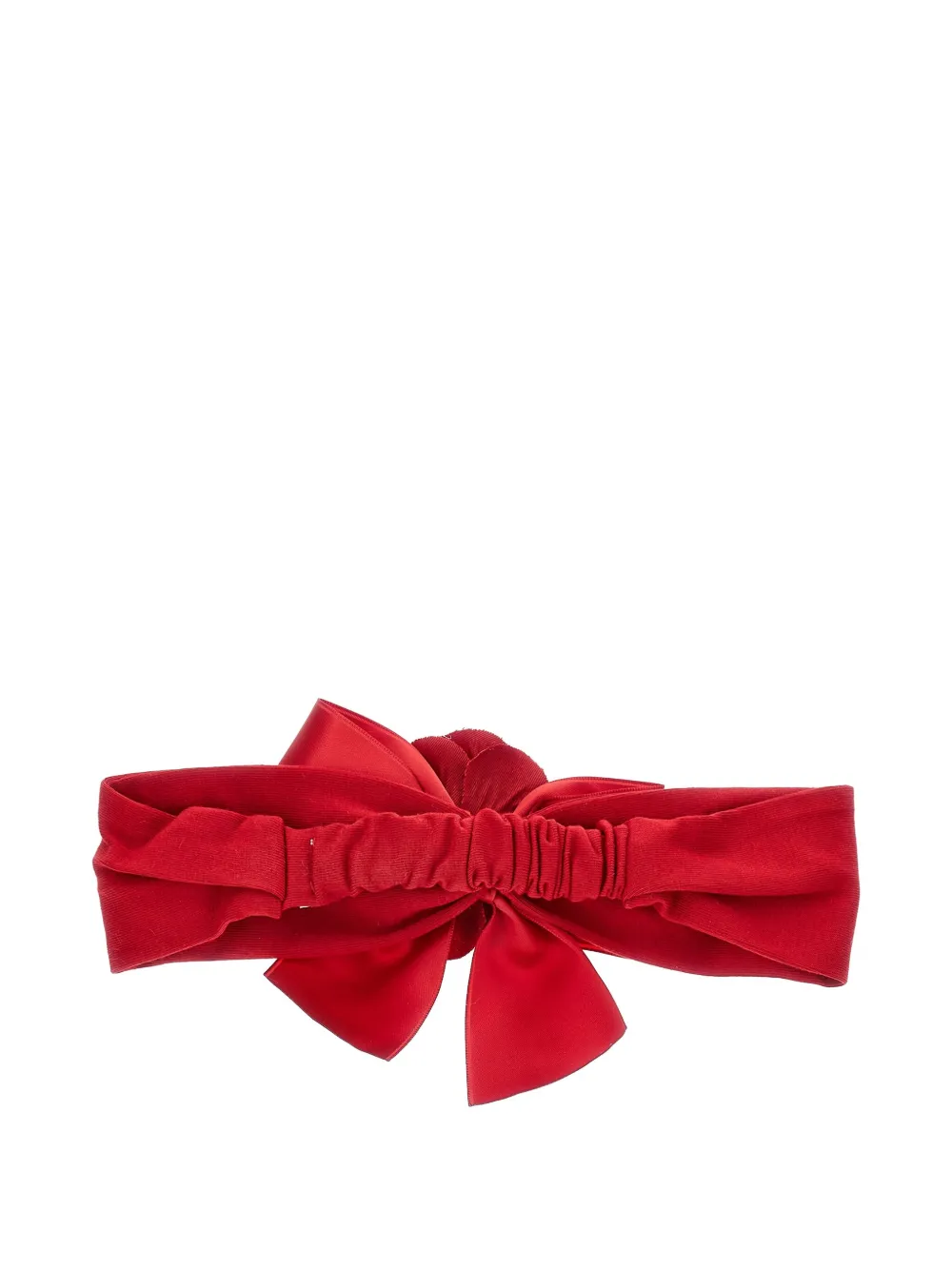 Monnalisa Satijnen haarband met bloemen Rood