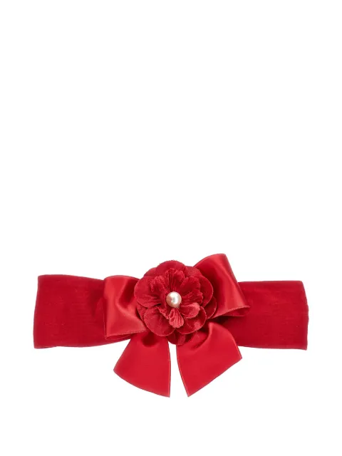 Monnalisa flower-embellished satin headband