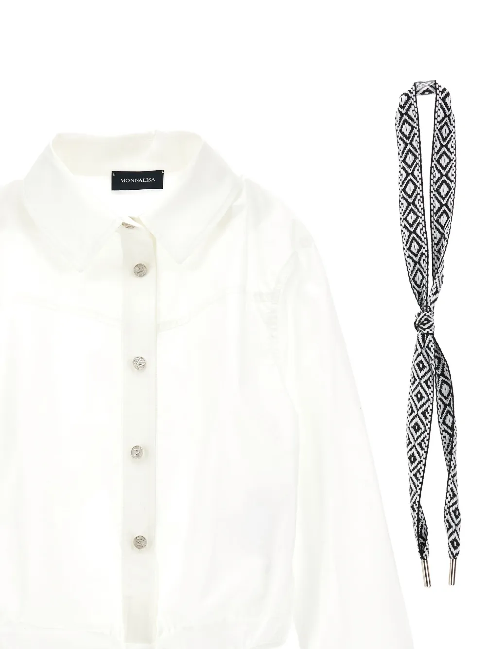 Monnalisa Button-up romper Wit