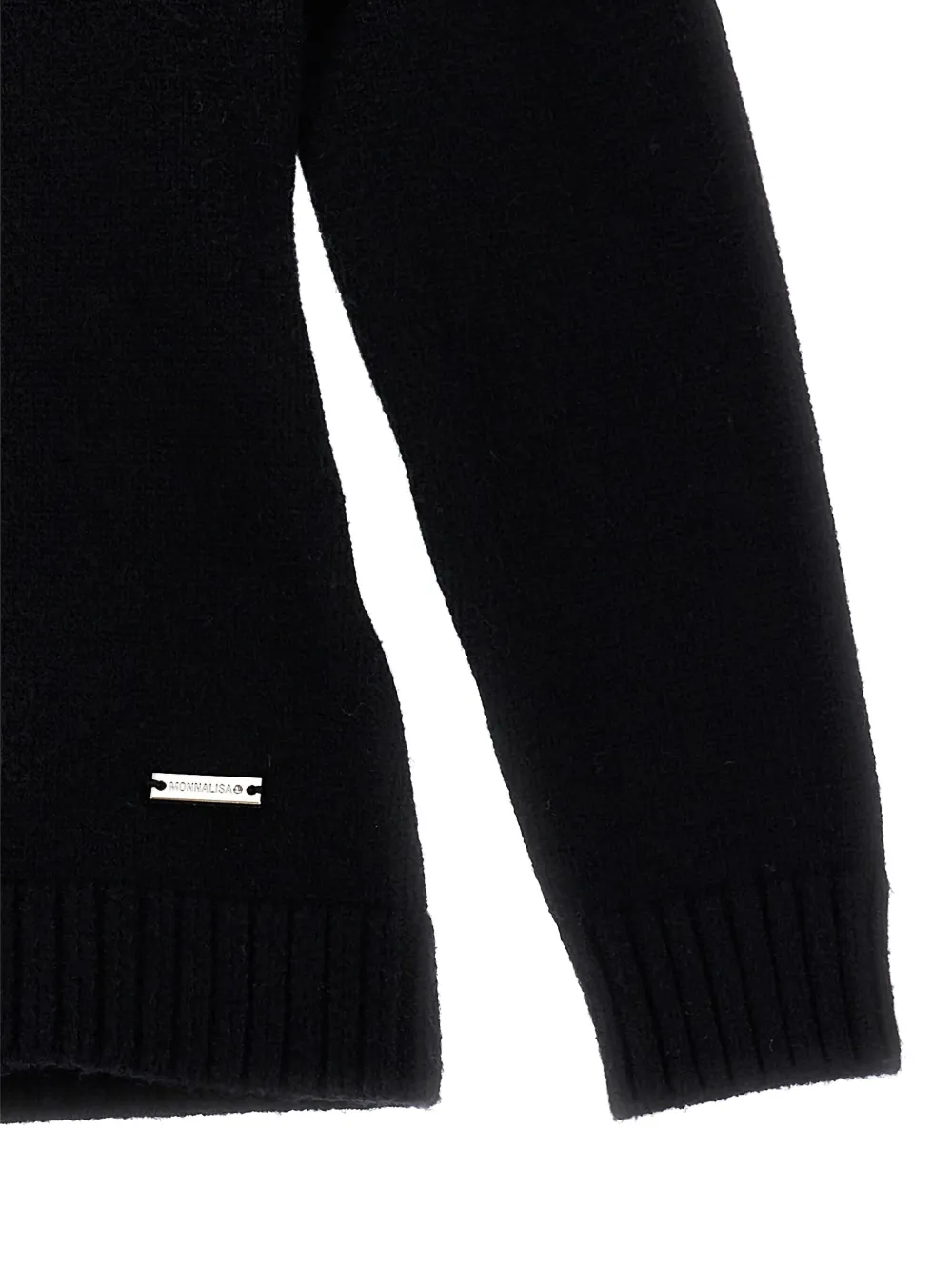 Monnalisa Ribgebreide top Zwart