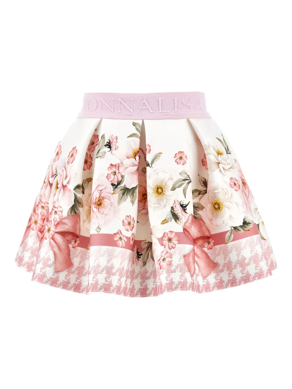 Monnalisa Rok met bloemenprint - Wit