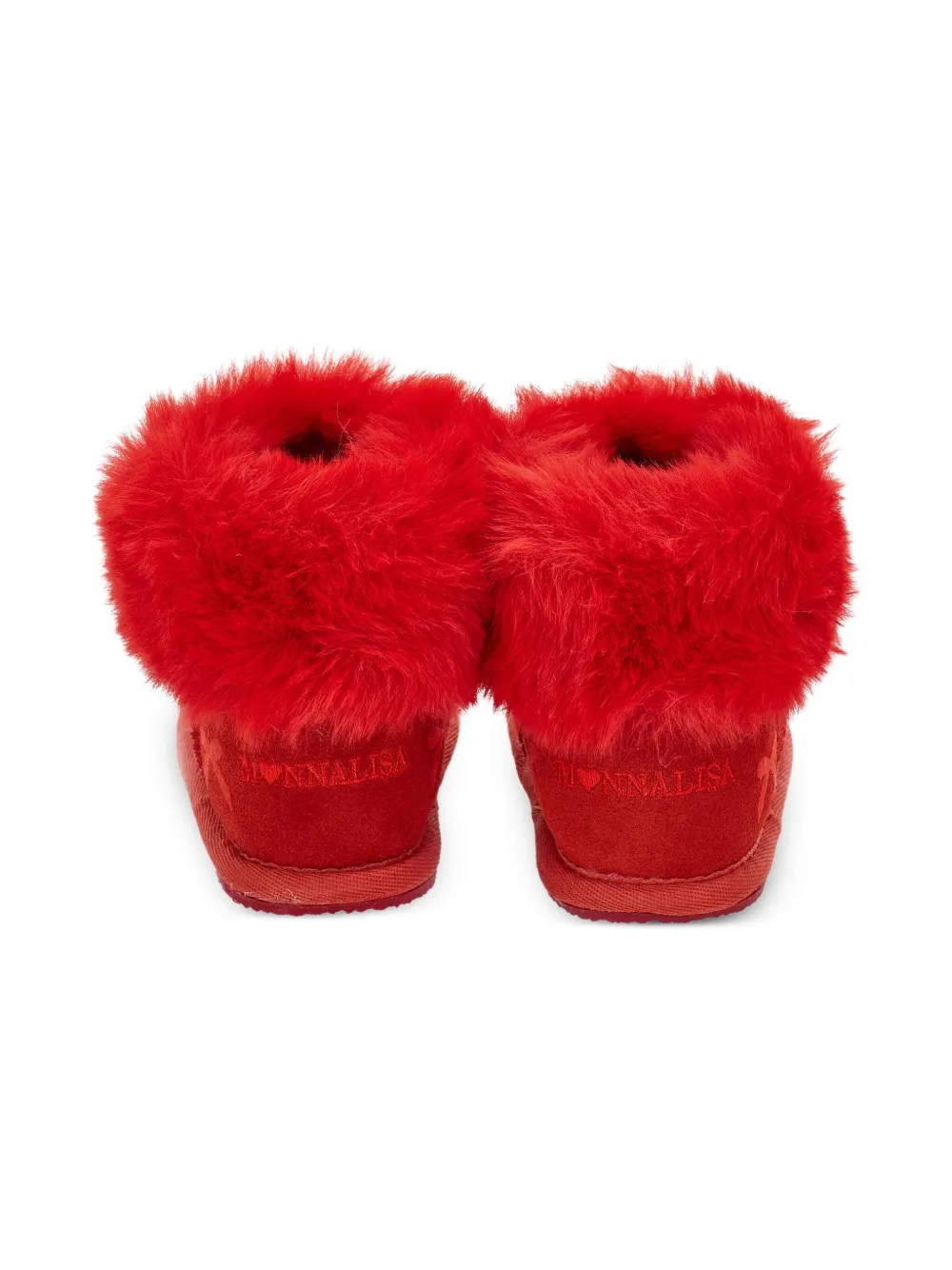 Monnalisa fur-trimmed embellished boots Red