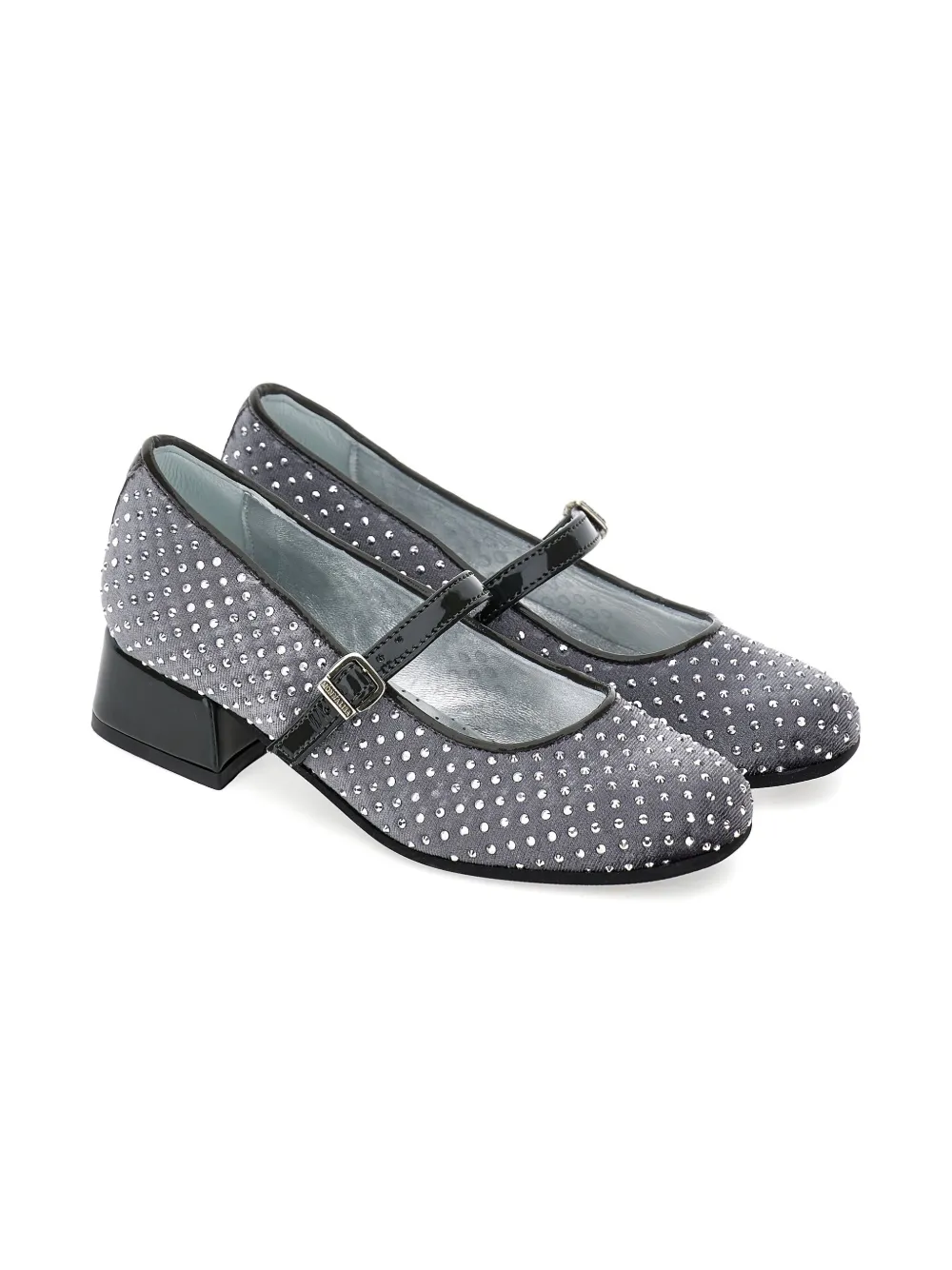 Monnalisa rhinestone-embellished ballerinas Grey