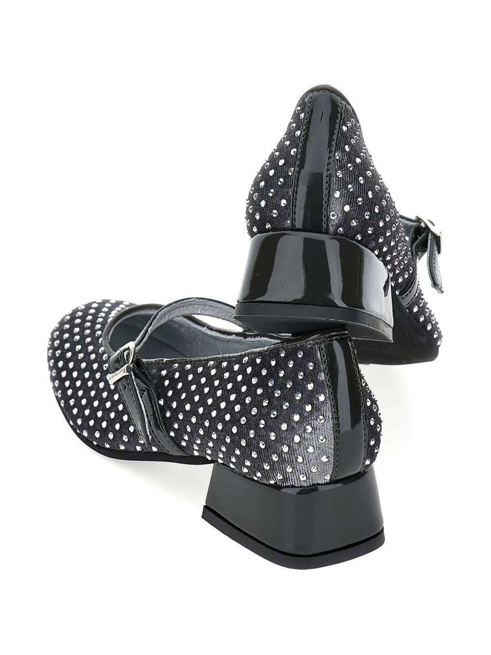 Monnalisa rhinestone-embellished ballerinas Grey