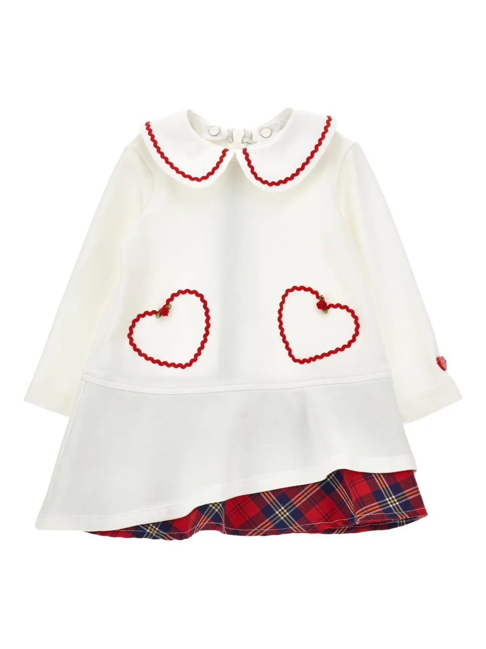 Monnalisa Panelled Dress In White