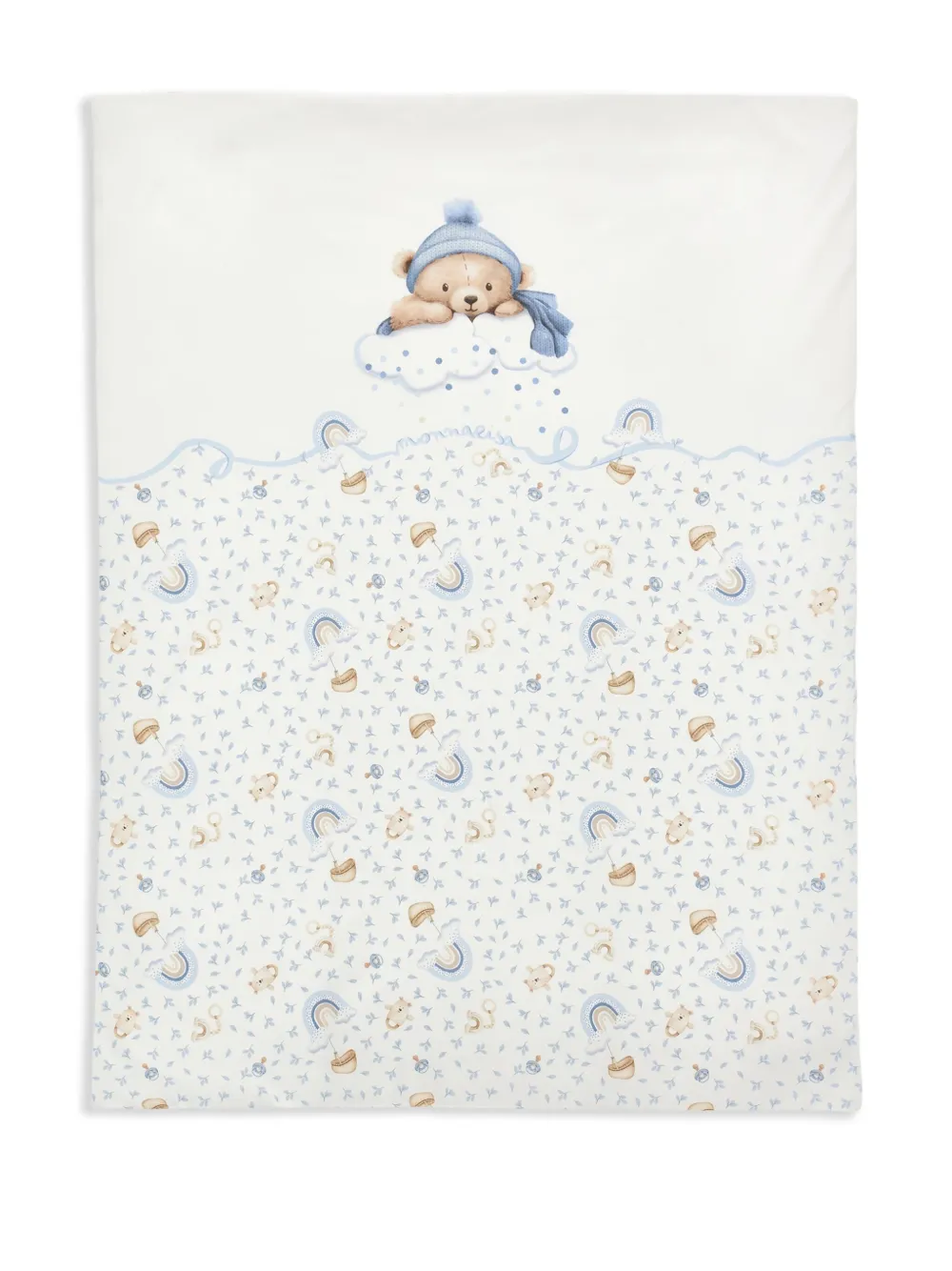 Monnalisa Deken met teddybeerprint Wit