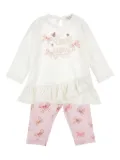 Monnalisa bow-print trousers set - White
