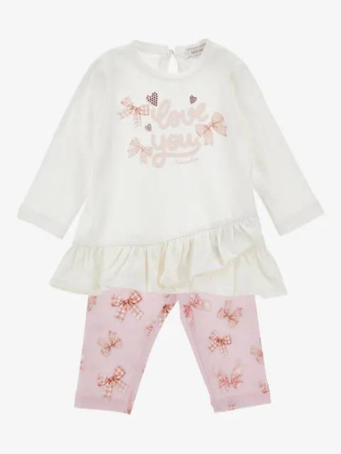 Monnalisa bow-print trousers set 