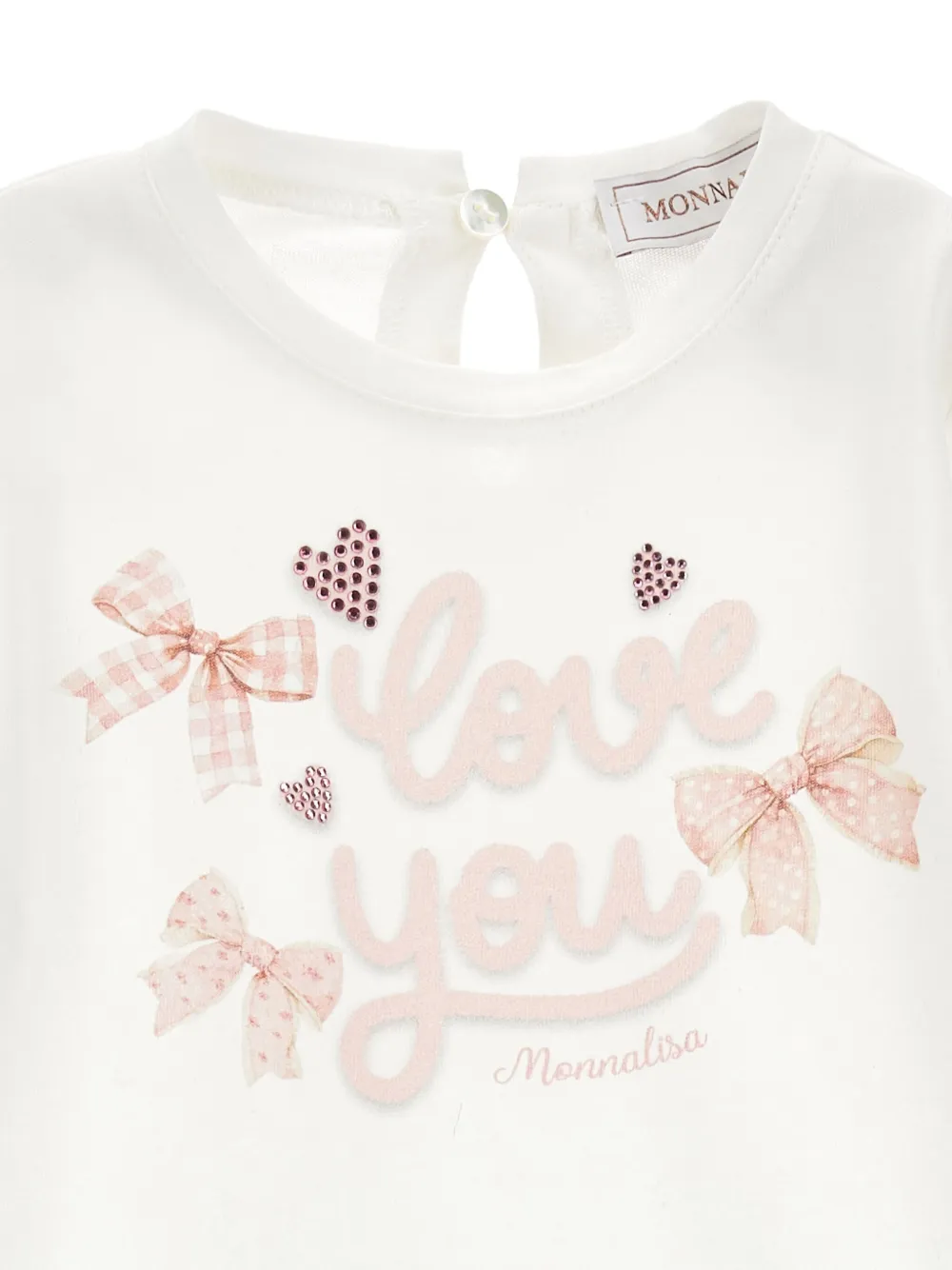 Monnalisa Broekset met strikprint Wit