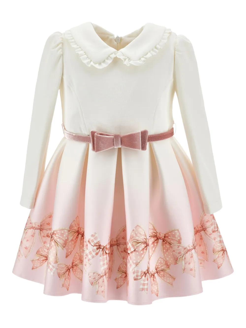 Monnalisa bow-print dress | White | Image 1