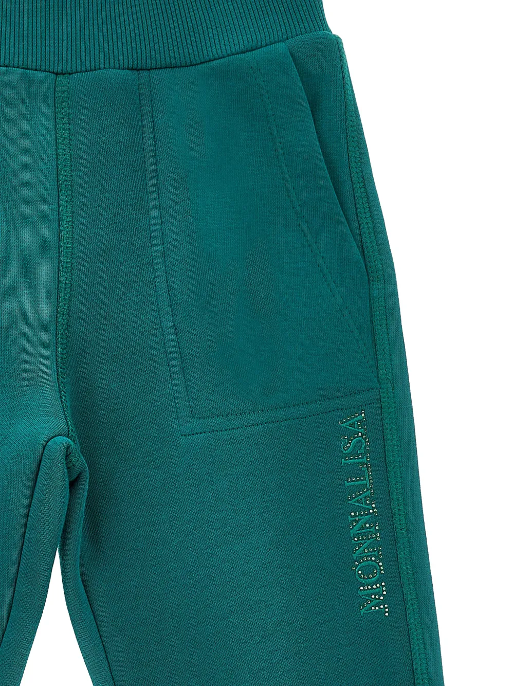 Monnalisa Trainingsbroek met geribbeld detail Groen