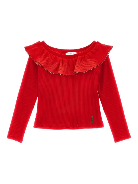 Monnalisa sequin-embellished knitted top