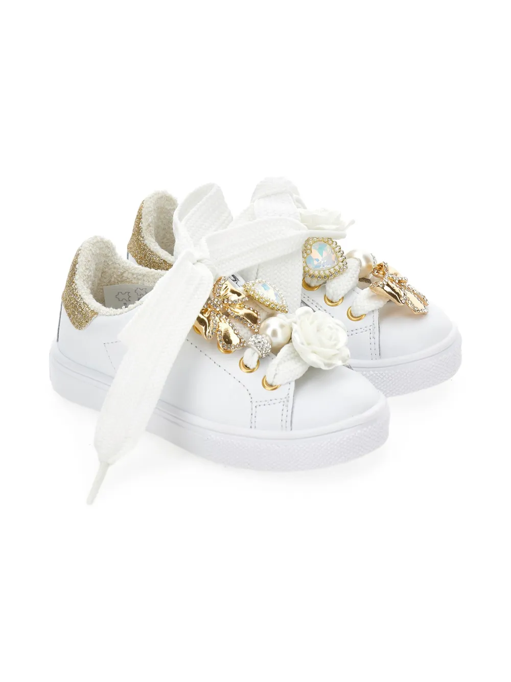 Monnalisa floral-appliqué sneakers | White | Image 1