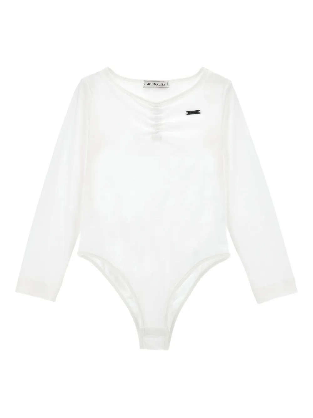 Monnalisa Body met logoplakkaat Wit