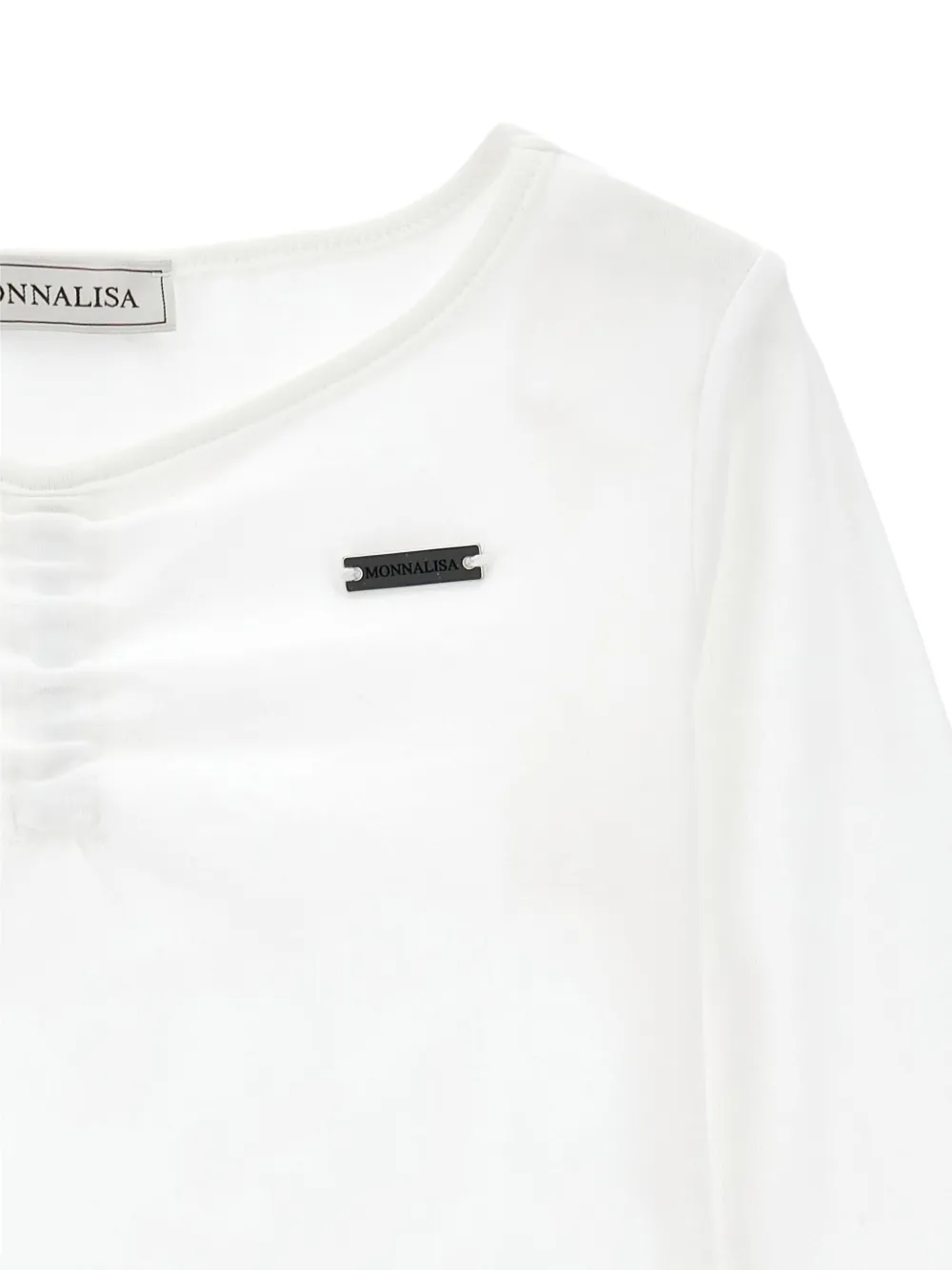 Monnalisa Body met logoplakkaat Wit