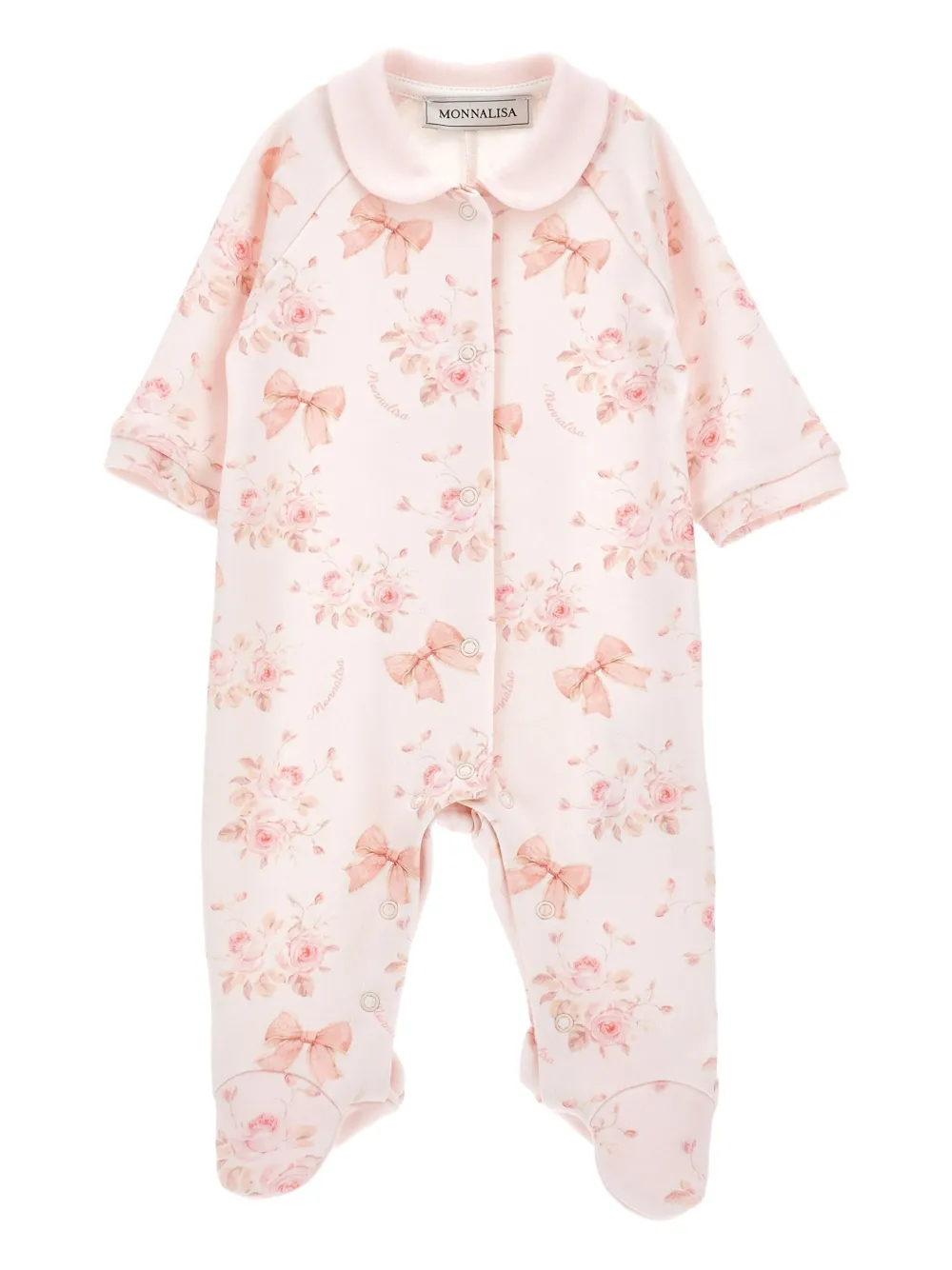 Monnalisa floral-print babygrow | Pink | Image 1