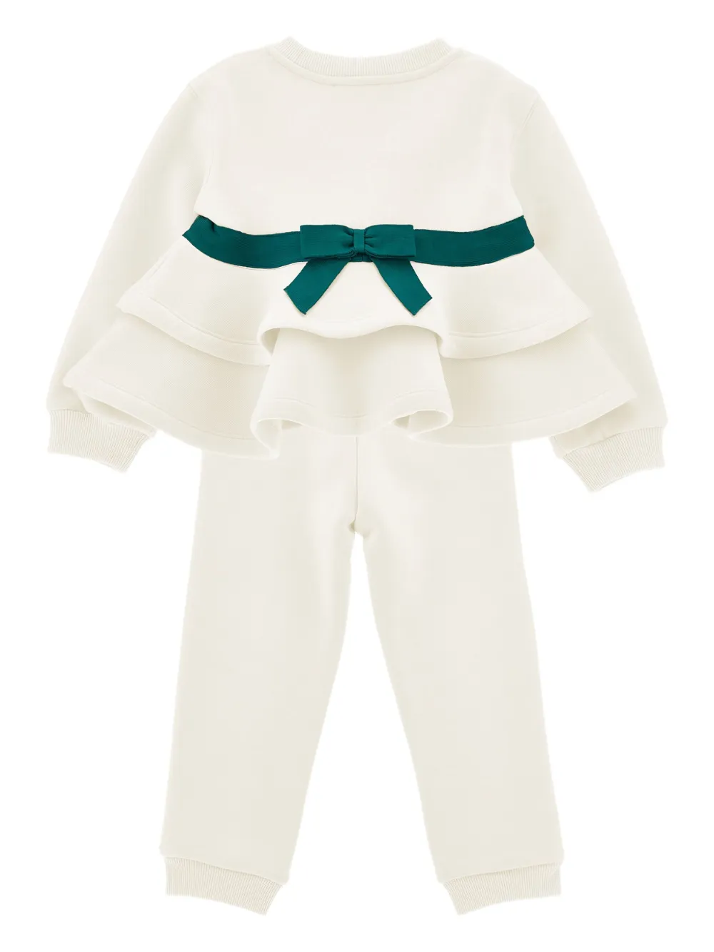 Monnalisa Trainingspak met ruches detail Wit