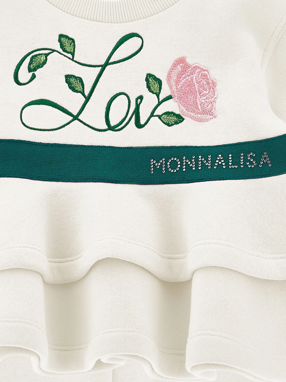 Monnalisa Trainingspak met ruches detail Wit
